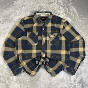 O’Neill Plaid Button Up Flannel Shirt Blue Tan Men’s Large